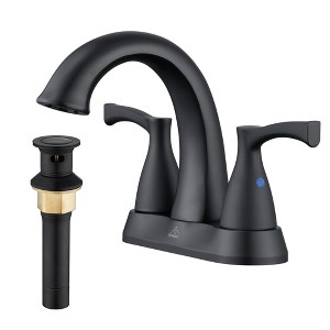 CASAINC 4 in. Centerset Double Handle Bathroom Sink Faucet Lavatory Faucet with Stainless steel Pop-up Drain in Brushed Nickel - 1 of 1