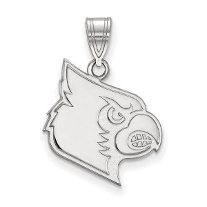 Black Bow Jewelry 10k White Gold Louisville Cardinals NCAA Large Pendant - 1 of 3