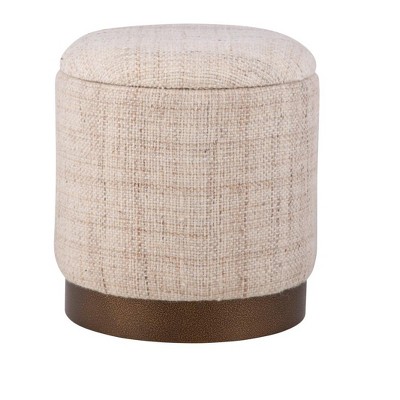 Carolina Chair  Table Handwoven Boreas Hammered Metal Storage Ottoman