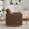 Zeus & Ruta 30.7" 360° Swivel Accent Chair with Upholstered PU Leather for Living Room, Bedroom, or Nursery - 3 of 4