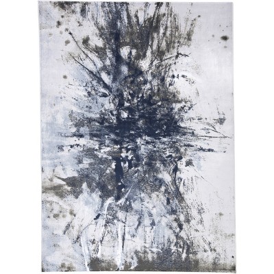 Gaspar Modern Abstract Blue/Gray/White Area Rug