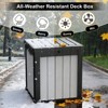 MooxvMoo 50-Gallon Outdoor Deck Box. Lockable, waterproof&UV-resistant storage for patio furniture,garden tools, cushions&pool gear,Black and white - 4 of 4