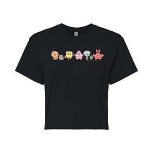 Women's - Spongebob Squarepants - Adorabob Lineup Cropped Graphic T-Shirt - 1 of 4