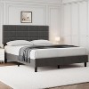 Whizmax Adjustable Headboard Bed Frame - Sturdy Metal Frame with Wood Slats & Support Legs, No Box Spring Needed, Easy Assembly, Gray - 2 of 4