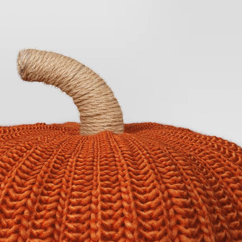 Knit Pumpkin with Jute Stem Novelty Throw Pillow - Threshold™, 5 of 12