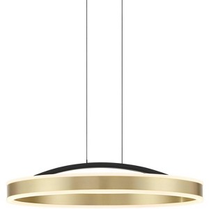 Possini Euro Design Eliza 19 3/4" Modern Pendant Ceiling Light Fixture Dining Room Over Table Kitchen Island Foyer Ring LED Matte Black Brass Finish - 1 of 4