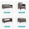 Sonkuki 8-Piece Rattan Patio Furniture Set Coversation Set Outdoor Sofa Couch w/ Chairs, Side Table and Ottoman, Navy Blue Cushion - 2 of 4