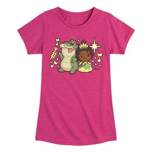Girls' - Disney Princess - Chibi Kawaii Tiana and Louis Fitted Short Sleeve Graphic T-Shirt - 1 of 4