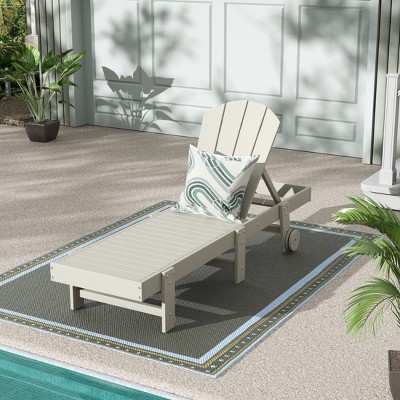 WestinTrends Malibu Adirondack Poly Reclining Chaise Lounge With Wheels