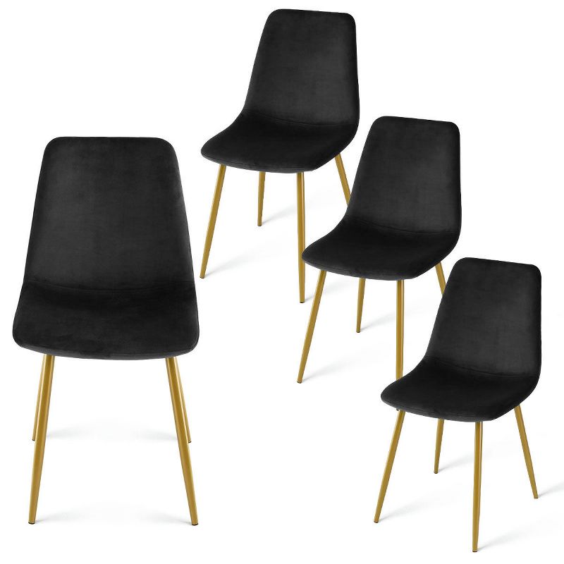 Set of 4 Bingo Upholstered  Side Chair Gold Leg-Maison Boucle, 3 of 9