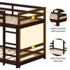 Karl Home Kids Low Floor Bunk Bed Twin Size with Guard Rails and Stairs in Brown - 3 of 4