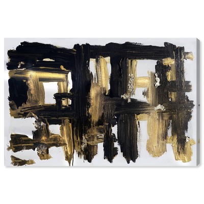 10" x 15" Isolde and Casata Abstract Unframed Canvas Wall Art in Black - Oliver Gal