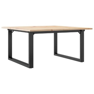 vidaXL Coffee Table O-Frame 31.5"x31.5"x17.7" Solid Wood Pine and Steel - 1 of 4