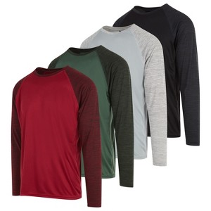 DARESAY Dri-Fit Long Sleeve T Shirts for Men-Moisture Wicking, Quick Dry Tees, Pack of 4 - 1 of 4