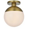 Elegant Lighting Eclipse 12 Inch Flush Mount Frosted White Shade in Satin Gold - 3 of 4