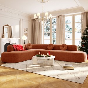 Christopher Knight Home Patrick 122" Modern Extra Large Chenille Upholstered Sectional Sofa with Pillows - 1 of 4