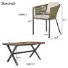 7 Pieces Patio Dining Set,Garden Furniture Rectangular Wood Dining Table and Rope Back Upholstered Chairs,Outdoor Garden Dining Set-Coolbibila - 4 of 4
