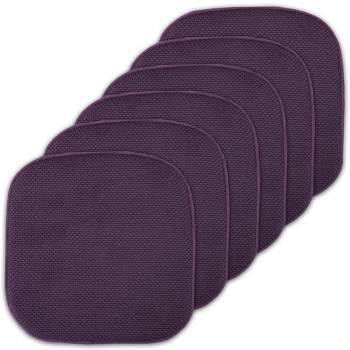 Sweet Home Collection Herringbone Stitch Memory Foam Non-Slip 16 x 16  Chair Cushion Pad with Ties, Black, 12 Pack
