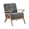 Sapphtopaz Modern Accent Chair Tufted Mid-Backrest Chair for Bedroom Upholstery Lounge Chair Wood Accent Chair for Living Room, Nursery - 4 of 4