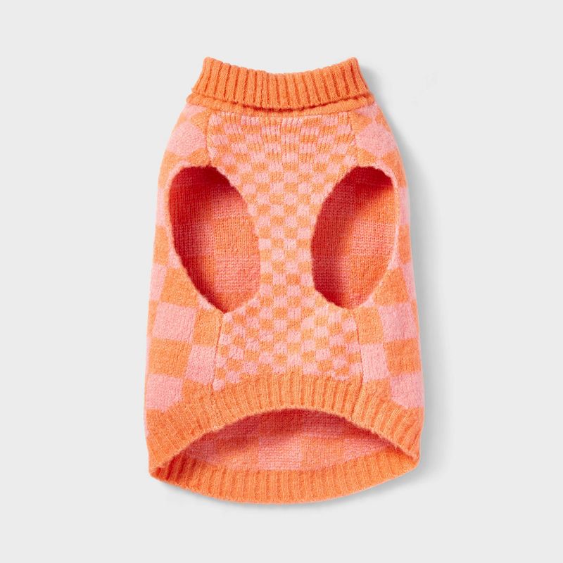 Checkered Knit Dog Sweater - Pink - Boots & Barkley™, 4 of 12