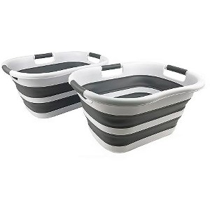 SAMMART 30L (7.9 gallons) Collapsible Plastic Laundry Basket/Wash Tub - 1 of 4
