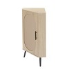Natural Small Corner Cabinet with Rattan Door, Short Freestanding 2-Tier Corner Storage Organizer for Small Spaces - Panipeachy - 3 of 4