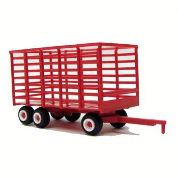Standi Toys 1/64 Red Plastic Tandem Axle Hay Wagon ST232