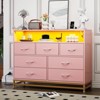 Whizmax 7 Drawers Dresser for Bedroom, Modern Drawers Dresser with Charging Station and LED Lights Design for Living Room, Hallway - 2 of 4