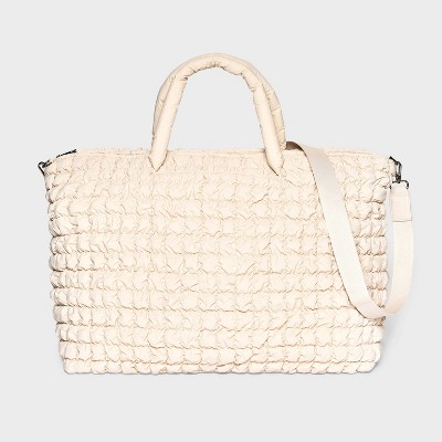 Athleisure Soft Puff Weekender Bag - A New Day™ Off-White