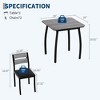 Dining Table Set for 2, 3 Piece Small Kitchen Table and 2 Upholstered Chairs with Metal Frame & Wood Grain Tabletop - 2 of 4