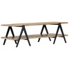 vidaXL Solid Reclaimed Wood Coffee Table with Steel Legs - 45.3"x23.6"x15.7" Multicolor, Rustic, Hand-Crafted, Two Layer Wood - 2 of 4