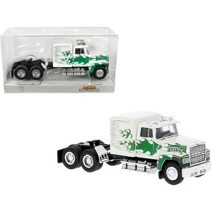 1978 Ford LTL 9000 Truck Tractor White with Green Flames 1/87 (HO) Scale Model Car by Brekina - 1 of 3