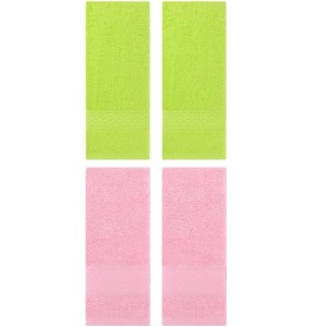 REGALWOVEN 4 Pcs Solid Textured Cotton Soft Absorbent Decorative Hand Towel - 1 of 4