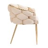Kumasinova 1PC/2PCS Velvet Chair with Gold Legs,Accent Chair with Gold-Plated Metal Foot,Luxe Handcrafted Vanity Stools for Living Room & Bedroom - 4 of 4