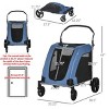 Foldable Pet Stroller for Medium Dogs with Mesh Windows,Storage Basket And Brakes,Travel Dog Carrier Cart–LAOTIES - 2 of 4