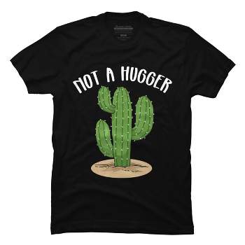 Men's Design By Humans Not A Hugger Tshirt Botanical Cactus Tee Introvert Succulent By Luckyst T-Shirt