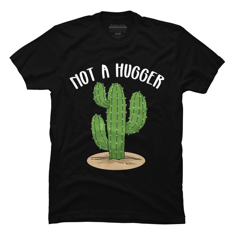 Men's Design By Humans Not A Hugger Tshirt Botanical Cactus Tee Introvert Succulent By Luckyst T-Shirt, 1 of 3