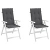 vidaXL Highback Chair Cushion Set of 2 Anthracite 100% Polyester - 4 of 4