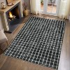 Checkered Area Rug for Living Room Black White Braided Geometric Print Soft Low-Pile Thin Large Washable Rugs for Bedroom for Dining Room - 2 of 4
