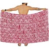 HAPPY BAY Men's SarongBeach Cover Ups Wraps Swim One Size Pink Geometric - 4 of 4