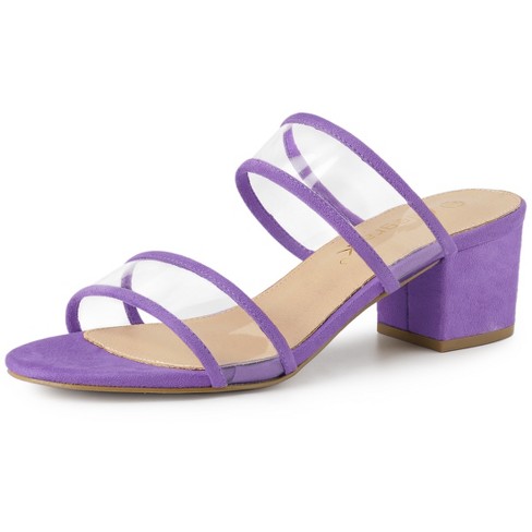 Allegra K Women's Block Heel Dual Straps Slide Sandals : :  Clothing, Shoes & Accessories