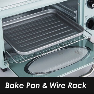 Retro Blue 2-Slice Toaster Oven with Automatic Shutoff