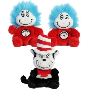 Aurora Cat in the Hat, Thing 1 & Thing 2 Palm Pals, 5", 3‑Pack Plush - 1 of 4