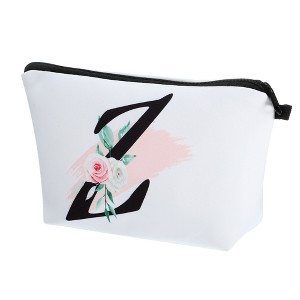 Unique Bargains Large Capacity Zipper Personalized Small Makeup Bag White - 1 of 4