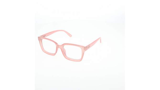 Women's Shiny Plastic Rectangle Blue Light Filtering Reading Glasses - Universal Thread™ Rose Pink, 2 of 4, play video