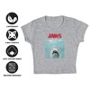 Jaws Movie Poster 2 Women's Cap Sleeve Baby Rib Crop Top Athletic Heather - 4 of 4