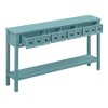 YOOCOZZ 60" Long Solid Wood Rustic Console Table with Bottom Shelf and two Different Size Drawers for Storage - 4 of 4