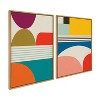 Kate & Laurel All Things Decor (Set of 2) 28"x38" Sylvie Mid-Century Patterns Framed Wall Arts by Rachel Lee of My Dream Wall Natural - 2 of 4