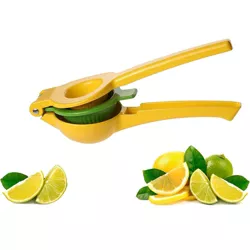 Vollum Citrus Squeezer Aluminum Manual Juicer for Lemon and Lime, 8" - Yellow