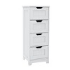 NicBex Freestanding Bathroom Storage Cabinet,Storage Cabinet with Double Shutter Doors/4 Drawers,Bathroom Floor Cabinet for Living/Kitchen,White - 2 of 4